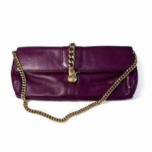 Y2K deep purple leather Juicy Couture Baguette